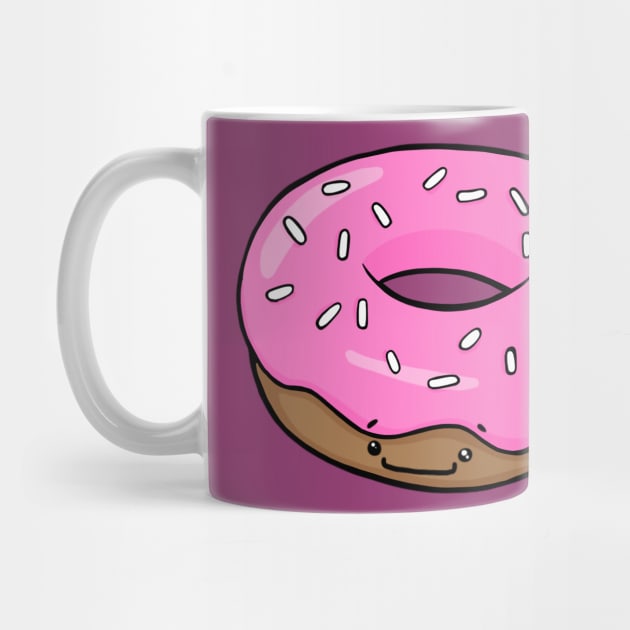 Cute Strawberry Kawaii Donut with White Sprinkles by Fun4theBrain
